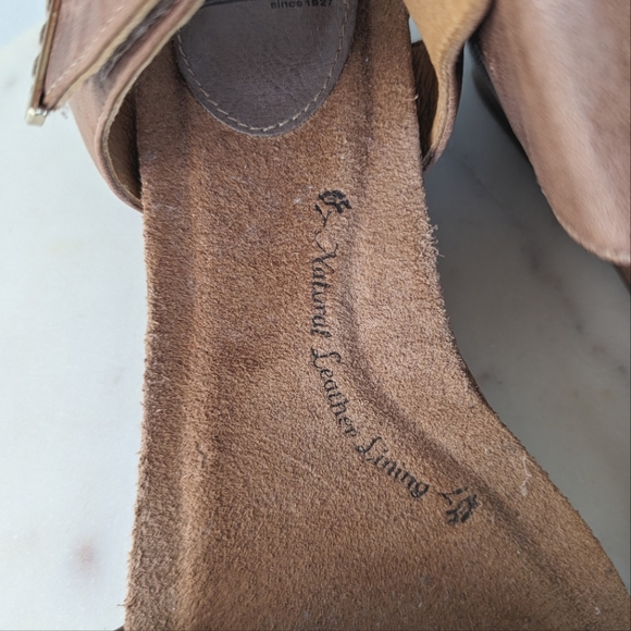 Sofft Verdi Brown/Gray Leather Wedge Sandals - Picture 9 of 13